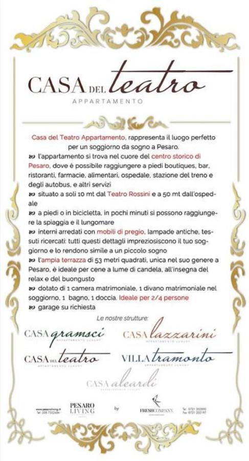 Casa Del Teatro Appartamento Con Splendida Terrazza Di Fronte Al Teatro Rossini Pesaro Eksteriør bilde